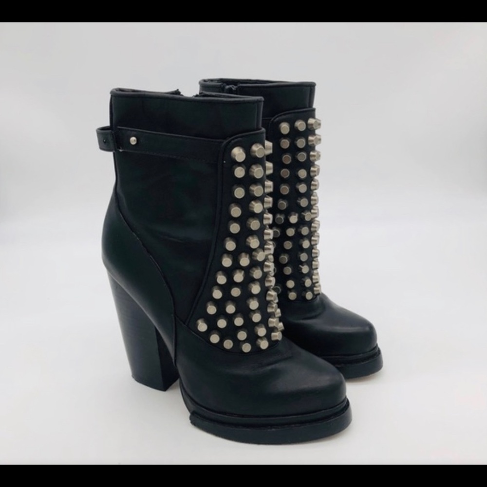 Jeffrey Campbell Ibiza Studded Black Leather Boots